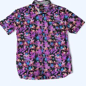Vans x Nintendo Donkey Kong Shirt Men’s Medium Black Button-Up Short Sleeve